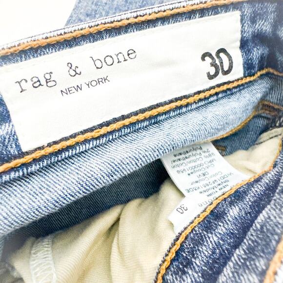 Rag & Bone Cate Mid-Rise Ankle Skinny Denim Jeans Devi Wash Size 30 - Picture 6 of 9